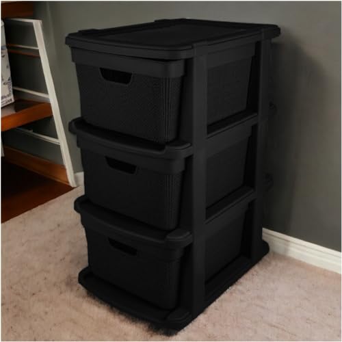 Gaveteiro Organizador Grande de Chão 15 Litros com 3 Gavetas em P...