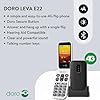 doro Phone - Leva E22 - 4G Flip Phone for Elderly - Large 2.8" Screen, High Contrast Keys, Loud & Clear Sound, HD Voice, Camera, Secure Button - Charging Cradle - Red/White