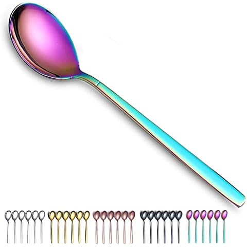 Kyraton Stainless Steel Rainbow Dinner Spoons Set Cover