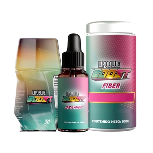 Fiber and Drainer Bundle Natural Supplement for Wellness Support - Complete Kit - LIPOBLUE Boost