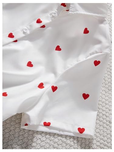 SweatyRocks Girl's Graphic Button Down Blouses Collar Neck Short Sleeve Shirt Tops4