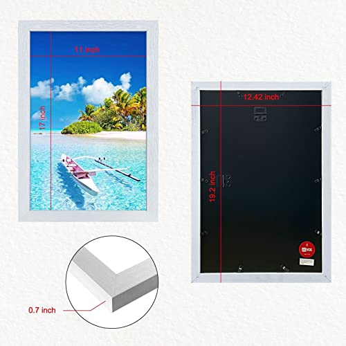 Image of VCK 11x17 Picture Frame Set of 3, White Wood Frames, Gallery Wall Decor Photo Frames for Wall Mounting Horizontally or Vertically