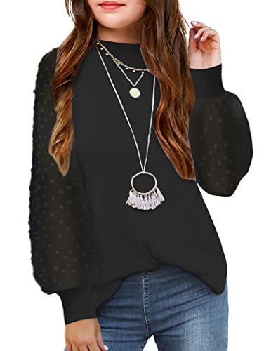 Arshiner girls puff long sleeve knit sweater
