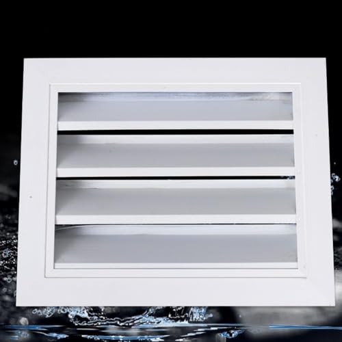 Persianas de aluminio resistentes a la intemperie, cubierta de rejilla de ventilación de aire a prueba de lluvia, pared exterior al aire libre, panel cuadrado de obturador de metal (350 x 350 mm)