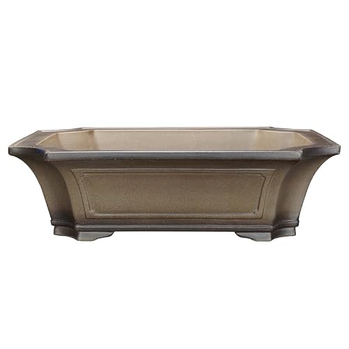 ADERFETBI Plant Pots Indoor Purple Clay Handmade Antique 49cm Large Rectangular Pot Bonsai