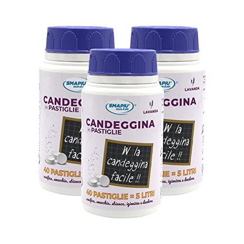 Blanqueador en pastillas – efervescente, fuerte poder higienizante – 3 frascos 40 pastillas (lavanda)