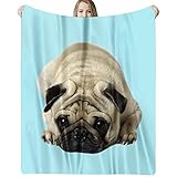 Pug Throw Blanket Kid's Blanket Puppy Blanket Super Soft Flannel Blanket for Bed and Couch, Pug Gift
