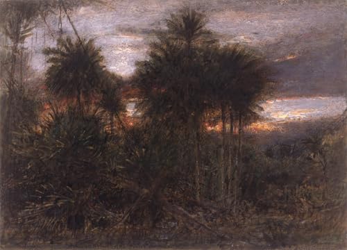 WYKUJMYTO Vintage Lienzo Pintura Impresiones de Lienzo Cuadro en Lienzo la jungla en la que se mueven todas las bestias del bosque de Albert Goodwin para la Decoración del Hogar de la Oficina 60x90cm