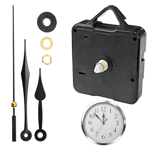 Maoggha Mécanisme Horloge Quartz Axe Long, Mouvement d'Horloge à Quartz Silencieux, Mécanisme Horloge Murale avec Aiguilles Noir, Précision et Silence,...