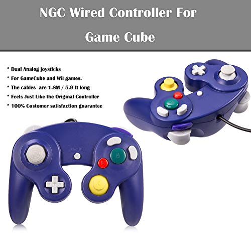 miadore 2 Pack Wired GC NGC Controller Gamepad Joystick Compatible for Gamecube & Wii Console