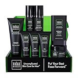 Tiege Hanley Mens Skin Care Set, Rejuvenation Skin Care Routine for Men (System Level 5) - Men's Skincare Set Includes Face Wash, Scrub, Moisturizer, Eye Cream, Face Serum, Clay Mask, & Retinol Stick