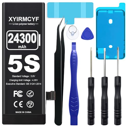 XYIRMCYF 24300mAh Battery for iPhone 5S/5C with Repair Kit