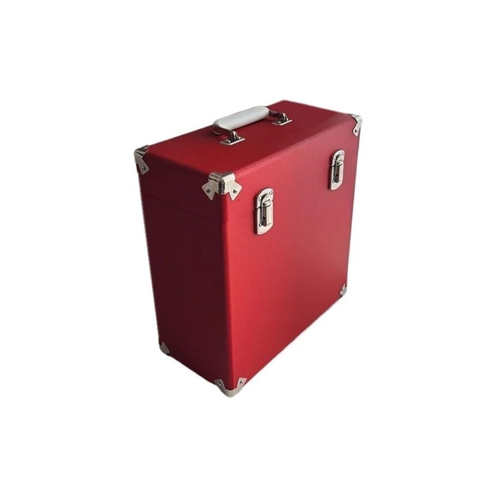 RYUQW3RE Cd Storage Rack Portable Wooden Vinyl Record Storage Case Multifunctional Leather Surface CD Albums Box