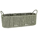 Attire tous les regards en vert olive : pot de fleurs 40 x 14 x H 17 cm avec trois inserts en verre et poignées - Pot élégant pour fleurs, plantes et arrangements décoratifs créatifs.