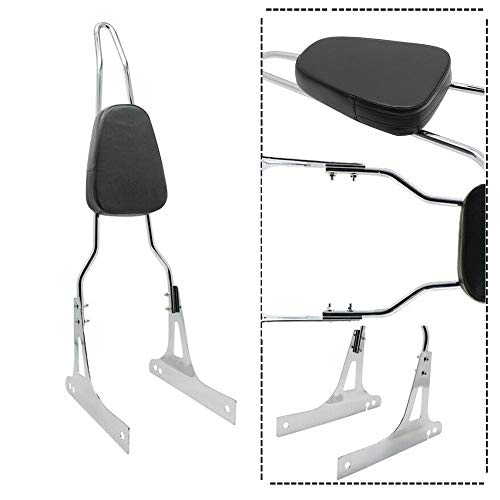 Backrests Sissy Bars, Heavy Duty Detachable Decorative Backrest Fits for Harley Dyna Street Bob Super Glide Custom Low Rider Super Glide FXDB FXDC FXDL FXD 2006-up (Chrome) - Thumbnail 3