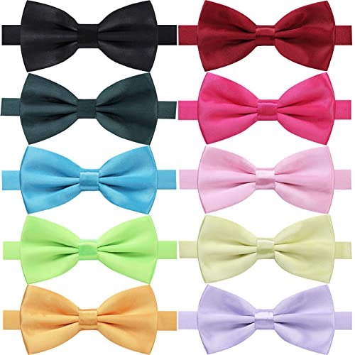 AUSKY Elegant Adjustable Pre-tied bow ties for Men Boys in Different Colors(1&4&5&6&8Pack for option (C8)