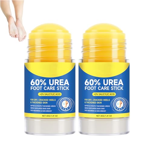 Foot Cream with 60% Urea and 2% Salicylic Acid, Cuticle Softener, Callus Remover Gel, Repairs and Hydrates Dry and Cracked Feet Hand, Intensive Moisturizer for Dead Skin (2pcs)