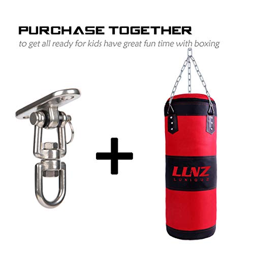 Luniquz Punching Bag Hanger, Stainless Steel Swivel Ceiling Mount for Beam Heavy Bag,Gym Swing,Trapeze,Hammock
