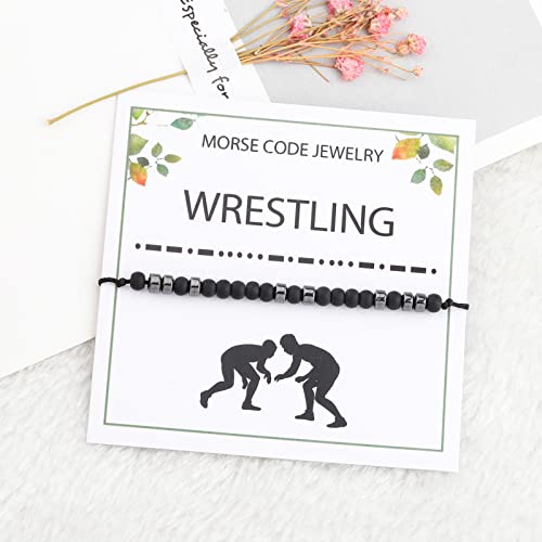 WSNANG Wrestler Gift Wrestling Morse Code Bracelet Wrestling Mom Gift Wrestling Coach Gift Wrestling Team Gifts3