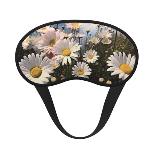 Sleep Mask for Side Sleeper Silk Sleeping Eye Masks with Elastic Strap Super Soft Eye Sleep Shade Cover Beautiful Daisies Blackout Night Blindfold for Women Men Travel