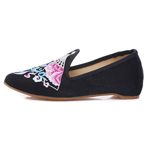 TN TANGNEST Women's Vintage Floral Embroidered Flats2