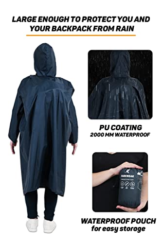 Image of ROCKSPORT Unisex Hooded Rain Poncho for Adult,Waterproof, lightweight,Reusable& Packable, One Size Fits Most, Free Size