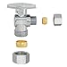 Eastman 3/8 Inch OD x 5/8 Inch OD (1/2 Inch Nom.) Quarter Turn Angle Stop Valve, Brass Plumbing Fitting, Chrome, 10738LF