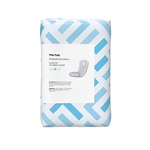 Amazon Brand - Solimo Thin Incontinence, Bladder Control & Postpartum Pads for Women, Long Length, Moderate Absorbency, 96 Count, 2 Packs of 48 - Thumbnail 3