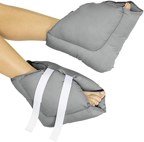 Xtra-Comfort Heel Protector Cushion (Pair) - Foot Boot for Swollen Feet, Sore Ankles, Pressure Ulcers, Sleeping and Recovering Post Surgery - Elevator Leg Rest Protection for Pain Relief - Washable