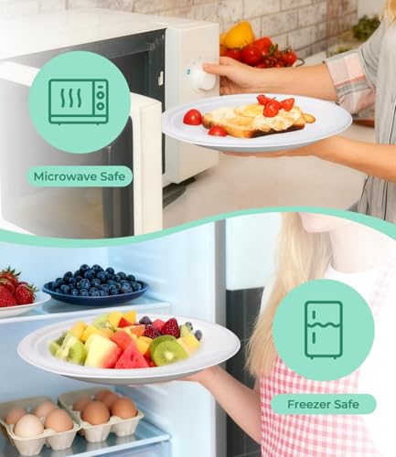 Cexovo 150 Stück Abbaubare Geschirr Set Einweggeschirr Einwegteller Set Hergestellt aus Zuckerrohr Bagasse Faser, mit Gabeln Messer Löffel Teller Becher, 25 Gäste für Grillfest, Camping, Picknick