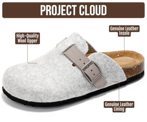 Image of 100% Genuine Leather Slip-on Footbed Clogs for Women - Fall Shoes for Women