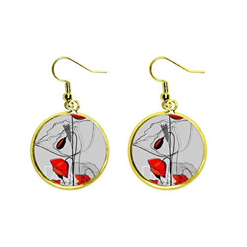 Boucles d'oreilles fleurs rouges art abstrait pour sublimer vos tenues