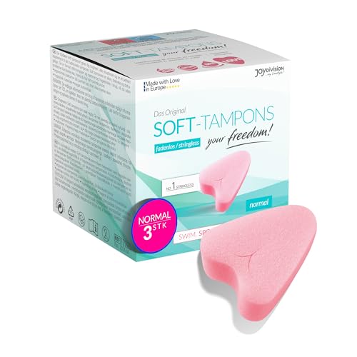 JOYDIVISION Soft-Tampons Normal | 3 Stück | Fadenlose Tampons für Sport, Schwim Men & Spa | Men struationsschwämmchen ultra soft | Leichtes Einführen & Entfernen | Softtampon Ohne Faden