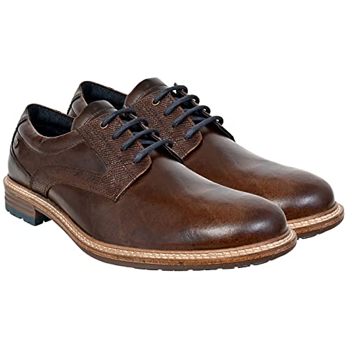 Image of Hx London Men's Leather Lace-Up Derby Uniform Dress Shoes