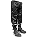 Produktbild RainRider Regenhose für Damen/Herren (schwarz) wasserdicht inkl. einfaltbare Schuhüberzieher, Regenfeste Fahrradbekleidung geeignet zum Wandern, Angeln oder Gartenhose (Schwarz mit Reflektor L)