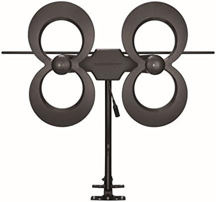 Antennas Direct ClearStream 4MAX UHF VHF Indoor Outdoor TV Antenna, Multi-Directional, 70+ Mile Range, UHD 4K, NEXTGEN TV – w/ 20-inch Mast (Black)