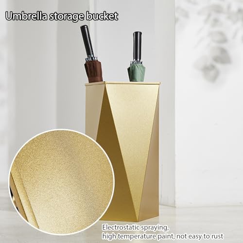 Large Capacity Metal Umbrella Holder Stand - Modern Gold Entryway Storage Rack for Hotels & Indoor Use - Stylish Corridor Umbrella Stand for Commercial Spaces