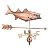 Bass with Arrow Weathervane - Pure Copper