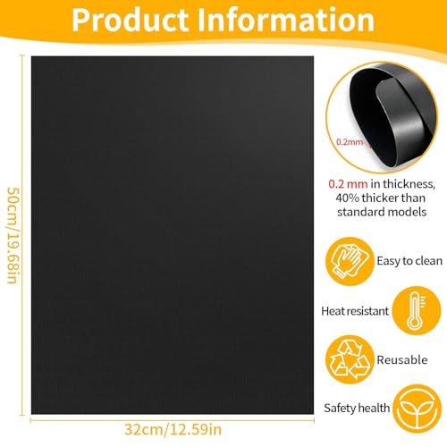 CIRULLI 8er Set BBQ Grillmatte für Gasgrill,50x32 grillmatte,Wiederverwendbar,GrillmatteZuschneidbare Größe,Hitzebeständig Grillmatte für Holzkohlegrill,Grill,Backofen