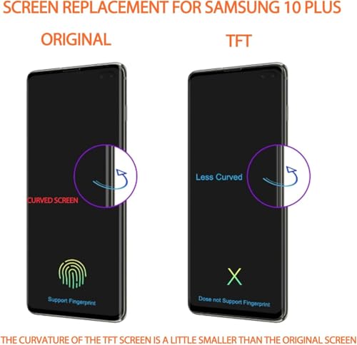 INCELL for Samsung Galaxy S10 Plus Screen Replacement for Samsung S10 Plus LCD Display G975F G975FW SM-G975U LCD Digitizer Touch Screen Assembly Black with Frame(No Fingerprint) by AGCUT - Used condition - Image 3