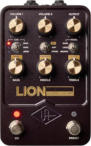 Universal Audio UAFX Lion \'68 Super Lead Amp Pedal - Bundle with Instrument Cable and 2 Patch Cables