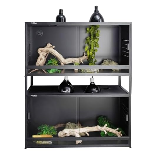 Turtle Tank 50 Gallon Large Bearded Dragon Tank Terrarium for Gecko Lizard Snake, 40 * 17 * 17" Jumping Spider Enclosure Wide Breeding Lounge Vivarium Area with Sliding Doors Lock for Crawling Pet