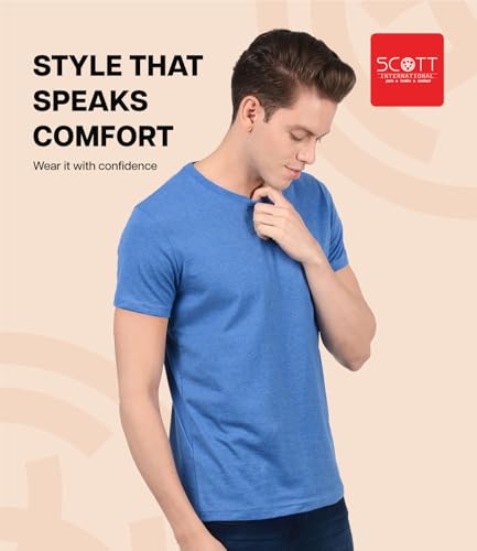 Image of Scott International Men's Regular Fit T-Shirt | Men's T-Shirt | Tees for Man | Tshirt for Men Stylish | Round Neck Tshirt for Man