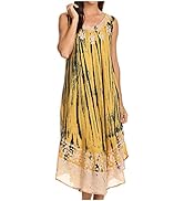 Sakkas 15009 - Alexis Embroidered Long Sleeveless Floral Caftan Dress/Cover  Up - Black - OS at Amazon Women's Clothing store
