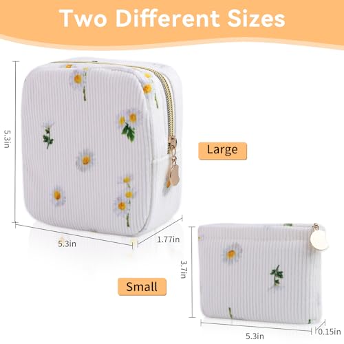 Image of 2-Pack Period Bag for Women Girls, Portable Corduroy Sanitary Napkin Storage Bag Period Pouch Small Discreet Menstrual Pouch, Sanitary Pads Period Kits Tampons Holder for First Period