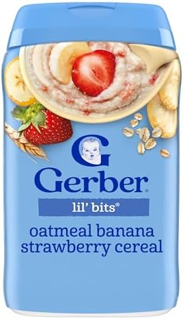 Gerber Stage 3 Lil Bits Oatmeal Banana Strawberry Cereal, 8 Oz