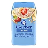 Gerber Stage 3 Baby Food, Oatmeal Banana Strawberry Cereal, Whole Grains, Iron, Baby Oatmeal Cereal
