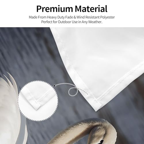 Drapeau cygne blanc 1,2x1,8 m double face robuste pour jardin extérieur - 5