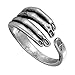 chengxun Unisex Stainless Steel Rings Vintage Black Gothic Skeleton Skull Adjustable Rings 925 Silver Plated