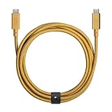 Native Union [ネイティブユニオン] Type-C Belt Cable Pro - 240W USB Type-C~Type-C 2.4m レザーストラップ付き超強力充電ケーブル iPhone 16, 16 Pro Max, MacBook Pro 14"/16" M4, Air 15" M3, iPad Pro対応 (クラフト)